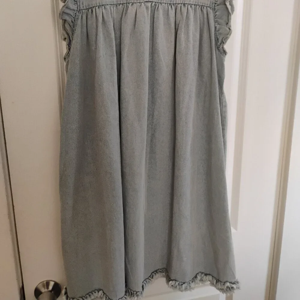 Umgee Butterfly Shoulder Denim Dress Size L NWT - Picture 4 of 7